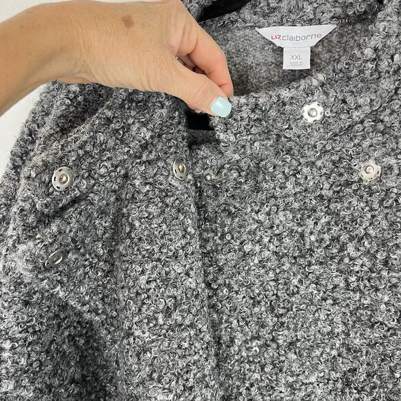 Liz Claiborne Women’s Short Sleeve Coat Wrap Charcoal XXL NWT *missing belt* - Picture 6 of 12